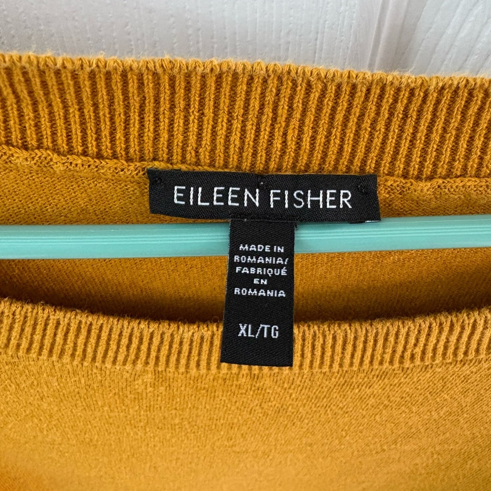 Eileen Fisher Women's Mustard T-shirt - Picture 3 of 4